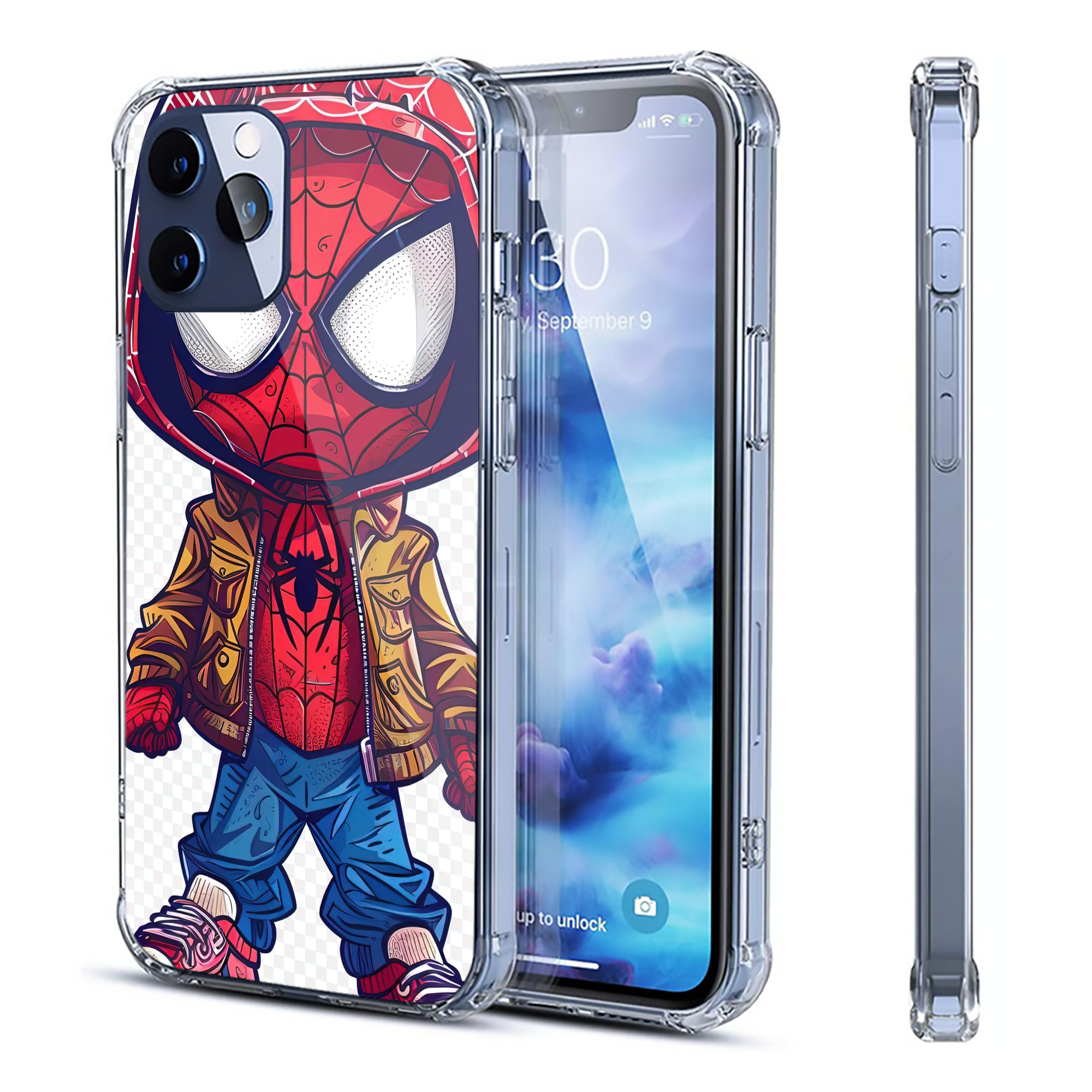 （画像用） Spider Man スパイダーマン 【iPhone 12シリーズ対応】透明スマホケース（クリアソフトケース）